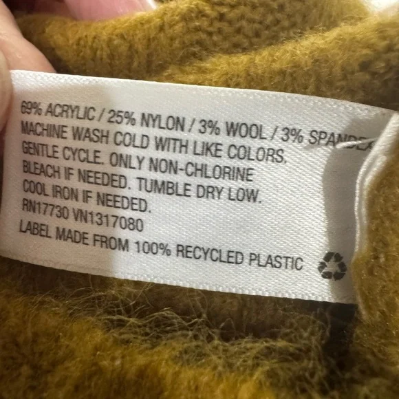 A new day Brown Mustard Ribbed sweater midi dress with Mock Neck Size XS - Picture 4 of 4